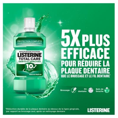 Listerine Total Cared Bain de Bouche Dents et Gencives 10 Bénéfices en 1 250 ml