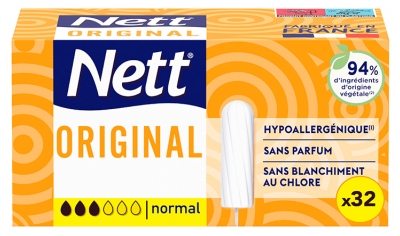 Nett Tampons ® Original Tampon Sans Applicateur Normal Boite de 32