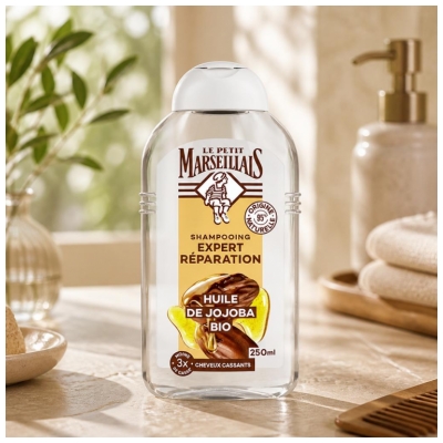 Le Petit Marseillais Shampoing Réparation Huile de Jojoba Cheveux Cassants 250 ml