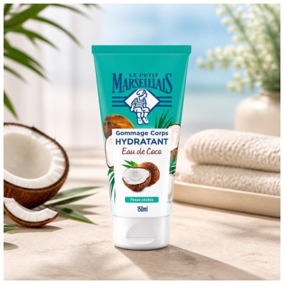 Le Petit Marseillais Gommage Corps Hydratant Eau de Coco Peaux Sèches 150 ml