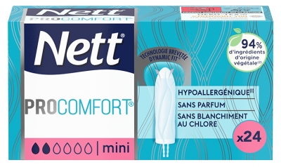 Nett Tampons ® Procomfort Tampon Sans Applicateur Mini Boite de 24