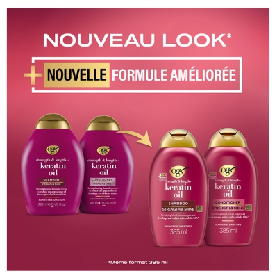 Ogx Après Shampooing Huile de Kératine - Cheveux Abîmes & Cassants - 385 ml