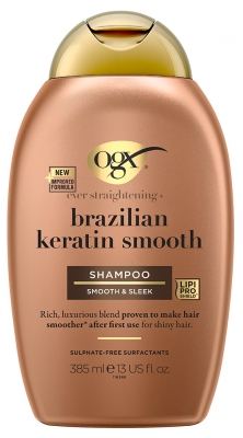 Ogx Shampoing Kératine du Brésil Cheveux Bouclés 385 ml