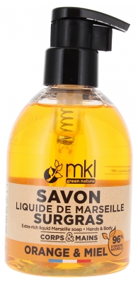 MKL Green Nature Savon Liquide Marseille Surgras Orange Miel 300 ML