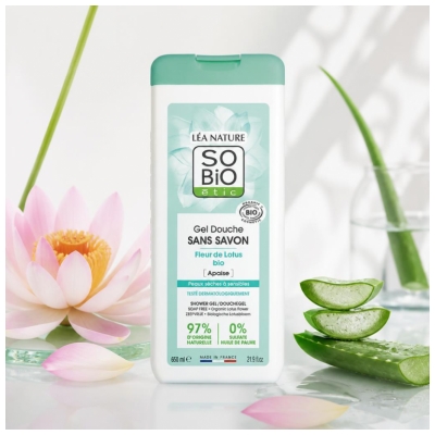 Léa Nature SO BIO étic Gel Douche Sans Savon Fleur de Lotus Biologique 650 ML