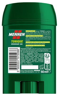 Mennen Déodorant Tonique 24H Anti-Traces Stick Large 60 ml