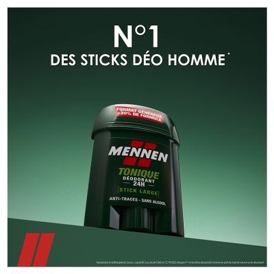 Mennen Déodorant Tonique 24H Anti-Traces Stick Large 60 ml