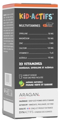 Aragan Synactifs KidActifs Sirop Multi-Vitamines 125 ML
