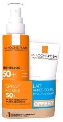 La Roche-Posay Anthelios Spray Invisible Corps Spf50+ Avec Parfum 200 ml + Anthelios Post-Uv Exposure 75 ml Offert