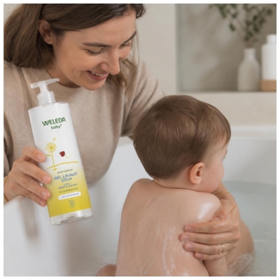 Weleda Baby Gel Lavant Doux au Calendula Corps et Cheveux Sans Parfum 400 ml