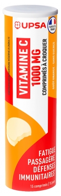 UPSA Vitamine C 1000 mg Fatigue Passagère 15 Comprimés à Croquer