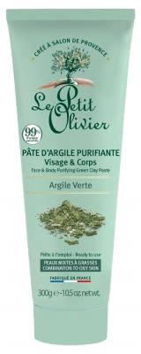 Le Petit Olivier Pâte d'Argile Verte Purifiante Visage & Corps Peaux Mixtes à Grasses 300 g