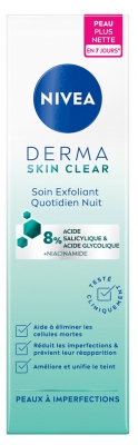 Nivea Derma Skin Clear Soin Exfoliant Quotidien Nuit Pour les Peaux à Imperfections 40 ml