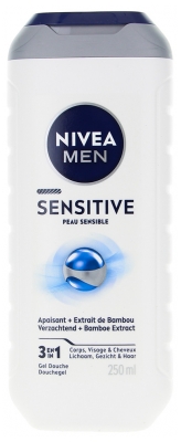 Nivea Men Sensitive Gel Douche 3en1 Corps Visage & Cheveux 250 ML