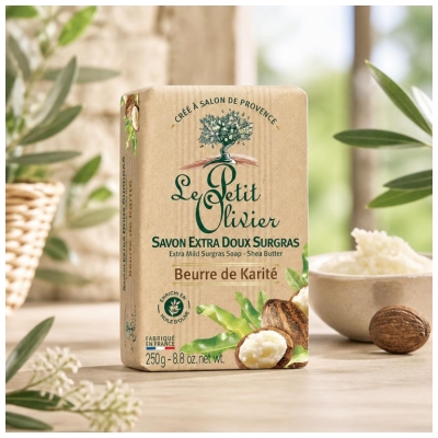 Le Petit Olivier Savon Surgras Extra Doux au Beurre de Karité 250 g