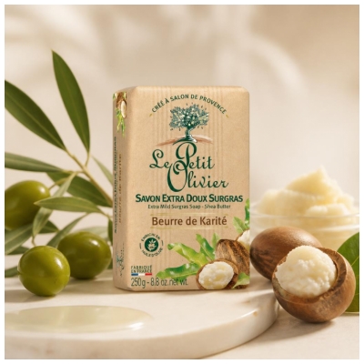 Le Petit Olivier Savon Surgras Extra Doux au Beurre de Karité 250 g