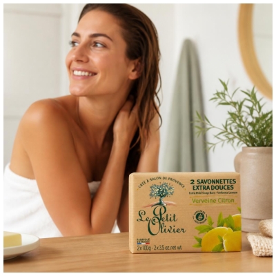Le Petit Olivier Savon Solides Extra Doux Verveine Citron 2 x 100 g