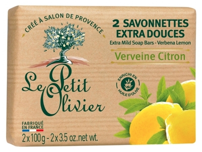 Le Petit Olivier Savon Solides Extra Doux Verveine Citron 2 x 100 g