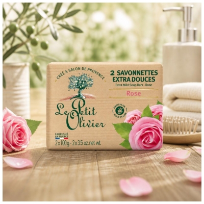 Le Petit Olivier Savon Solide Extra Doux Rose 2 x 100 g