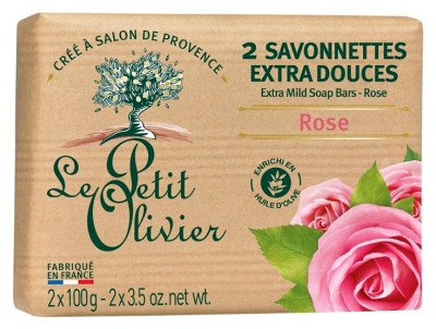 Le Petit Olivier Savon Solide Extra Doux Rose 2 x 100 g