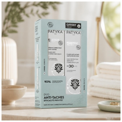 PATYKA Anti-Taches Perfect Sérum Correcteur Anti Taches Bio 30 ML + Fluide Anti Taches SPF30 Bio 40 ML Offert