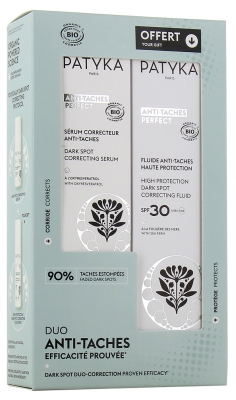 PATYKA Anti-Taches Perfect Sérum Correcteur Anti Taches Bio 30 ML + Fluide Anti Taches SPF30 Bio 40 ML Offert