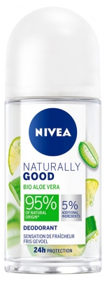Nivea Naturally Good Protection 24H à l'Aloe Vera Bio Déodorant Roll-On 50 ml