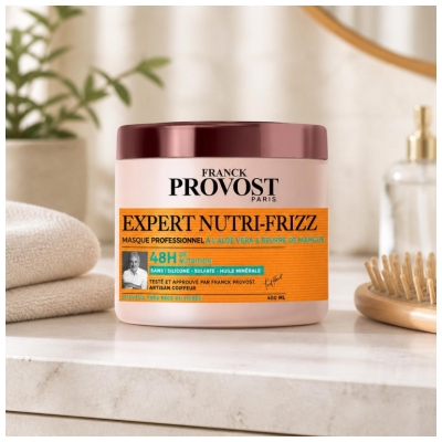 Franck Provost Expert Nutri-Frizz Masque Professionnel Cheveux Très Secs ou Frisés 48 Heures 400 ML