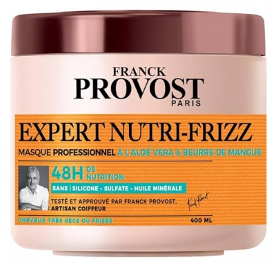 Franck Provost Expert Nutri-Frizz Masque Professionnel Cheveux Très Secs ou Frisés 48 Heures 400 ML