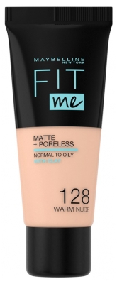 Maybelline New York Fit me ! Matte + Poreless Fond de Teint 30 ml - Teinte : 128 Beige Doré