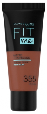 Maybelline New York Fit me ! Matte + Poreless Fond de Teint 30 ml - Teinte : 355 Noix de Pécan