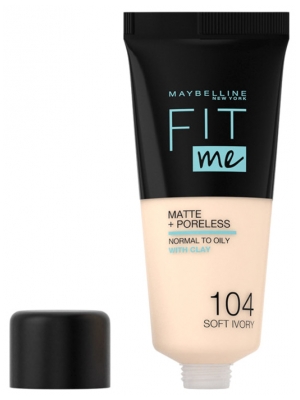 Maybelline New York Fit me ! Matte + Poreless Fond de Teint 30 ml - Teinte : 104 Ivoire Rosé