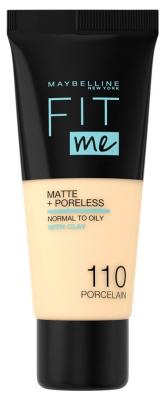 Maybelline New York Fit me ! Matte + Poreless Fond de Teint 30 ml - Teinte : 110 Porcelaine