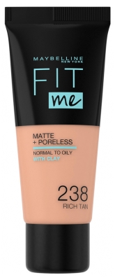Maybelline New York Fit me ! Matte + Poreless Fond de Teint 30 ml - Teinte : 238 Bronze Doré