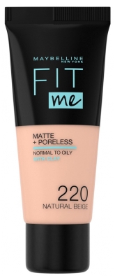 Maybelline New York Fit me ! Matte + Poreless Fond de Teint 30 ml - Teinte : 220 Beige Naturel
