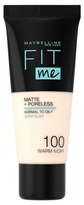 Maybelline New York Fit me ! Matte + Poreless Fond de Teint 30 ml - Teinte : 100 Ivoire Doré