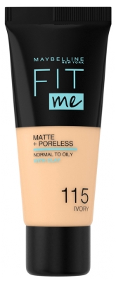Maybelline New York Fit me ! Matte + Poreless Fond de Teint 30 ml - Teinte : 115 Ivoire