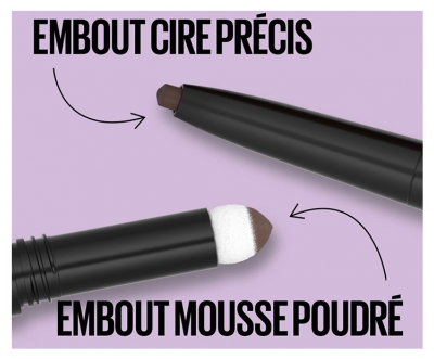 Maybelline New York Express Brow Satin Duo 2en1 Crayon + Poudre à Sourcils 1,9 g - Teinte : Brunette