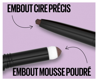 Maybelline New York Express Brow Satin Duo 2en1 Crayon + Poudre à Sourcils 1,9 g - Teinte : Black Brown
