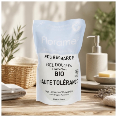 Florame Gel Douche Aloe Vera Rechargeable Éco Recharge Biologique 700 ML