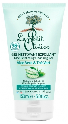 Le Petit Olivier Gel Nettoyant Exfoliant Peaux Normales à Mixtes 150 ml
