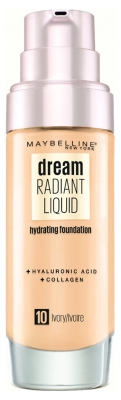 Maybelline New York Fond de Teint Hydratant Dream Radiant Liquid 30 ml - Teinte : 10 Ivoire