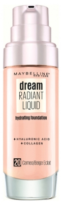 Maybelline New York Fond de Teint Hydratant Dream Radiant Liquid 30 ml - Teinte : 20 Beige Éclat