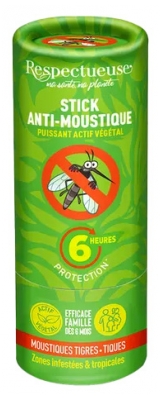 Respectueuse Stick Anti-Moustique Zones Infestées & Tropicales 40 g