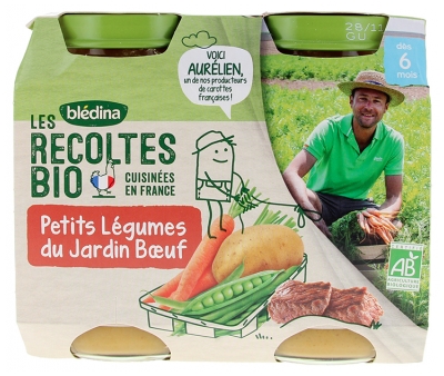 Les Récoltes Bio Petits Légumes du Jardin Bœuf dès 6 Mois 2 POTS