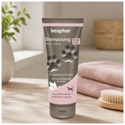 Beaphar Shampooing Chats et Chatons
Extraits de Thé Blanc & de Soie - 200 ml