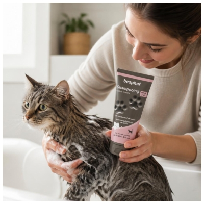 Beaphar Shampooing Chats et Chatons
Extraits de Thé Blanc & de Soie - 200 ml