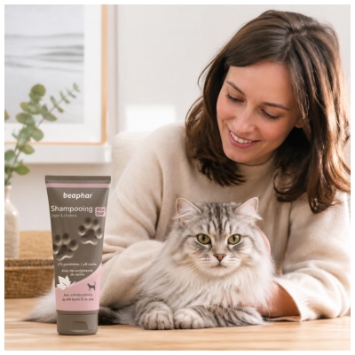 Beaphar Shampooing Chats et Chatons
Extraits de Thé Blanc & de Soie - 200 ml
