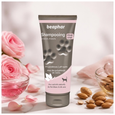 Beaphar Shampooing Chats et Chatons
Extraits de Thé Blanc & de Soie - 200 ml