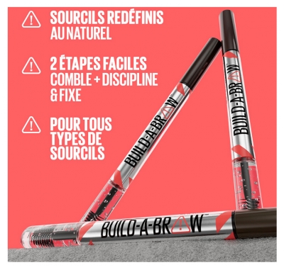 Maybelline New York Build-A-Brow 2en1 Feutre & Gel à Sourcils 10 ml - Teinte : 255 Soft Brown